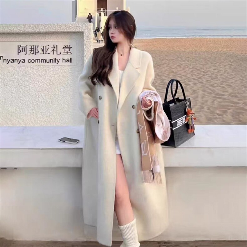 美拉德可拆卸羽绒内胆毛呢外套女2025冬新款小个子高级呢子大衣,女装毛呢外套,纪茹