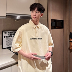 可设48小时支持抖音得物来样二开网眼透气翻领t恤美式短袖POLO衫，男装T恤，电商A486