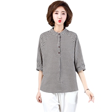 中长袖排扣衬衫2021休闲时尚潮流纯色，女装衬衫，奕阳依阁