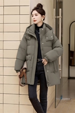 年货节现货羽绒服女2023年冬季新款女装时尚休闲加厚中长款外套，女装羽绒服，关键词