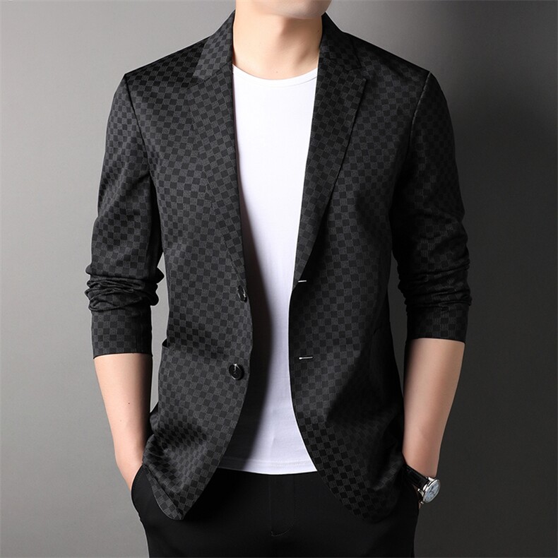 4308男士2023秋新款长袖西服休闲外套单西修身小西装P120，男装西服，电商B360