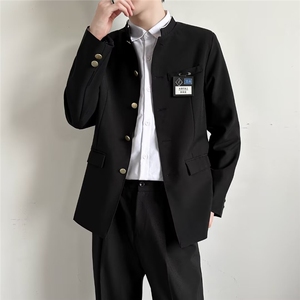学院风西装外套男ins潮牌痞帅设计感中山装高级感日系复古制服图片