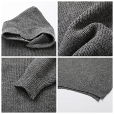 1303B-MY840-P45特P秋冬美式重磅850G侧开叉连帽毛衣内搭针织衫，男装针织衫/毛衣，星座1303B