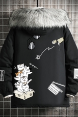 MM48115-P130冬季大毛领棉衣男士大码加厚棉袄男棉服网格，男装棉衣，电商A040A