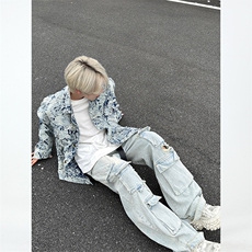 JK03-P125-无差价现货-直播高品质拼接牛仔夹克168，男装夹克，电商B327