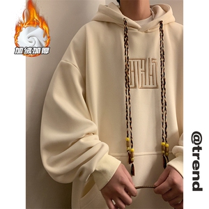 2023 冬季新款 港风黄墙大码刺绣加绒卫衣M-5X HW23868-特P50图片