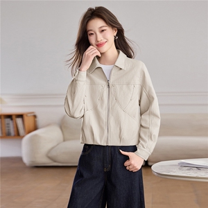 现货BAO款海宁皮衣外套女款2026新款短款春秋高级感小个子皮夹克，女装皮衣，美拉德工厂直营店