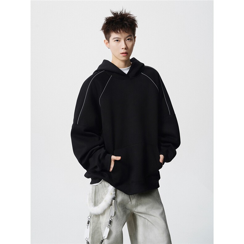 可二开反光条大码M-5XL卫衣男面料:50%棉50%涤纶WY78123特P53控88,男装卫衣,星座227-7