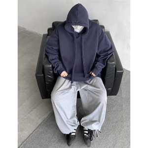 M~8XL特大码连帽卫衣加肥加大美式重磅硬挺外套WY9101/P60加绒70图片