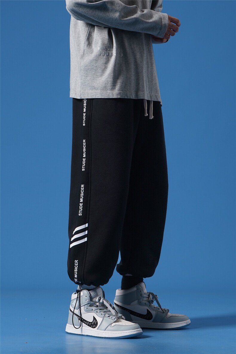 2021新款加绒蓝墙黑色宽松休闲运动裤A061-K1860-P55控价68,男装休闲裤,电商A061