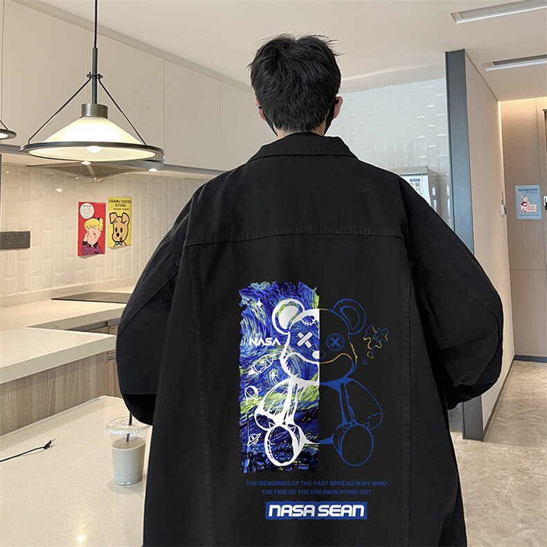 牛仔夹克男大码牛仔外套男茄克NJ77290-P60加绒款-P75,男装夹克,电商A040