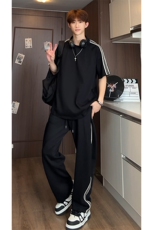 夏季纯色运动休闲套装T3666上衣特批P29控58-K8623裤子特批36控69，男装休闲套装，电商A007