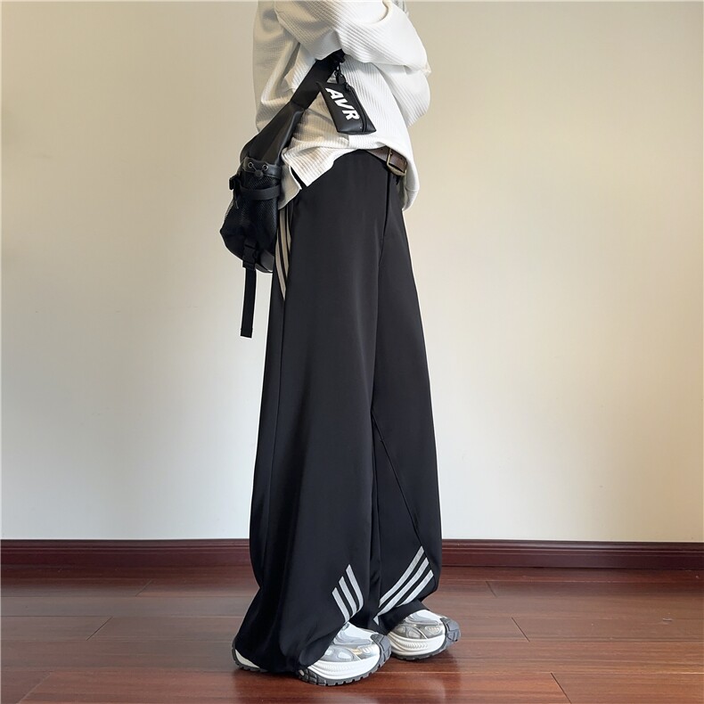 2025春季新款条纹设计垂坠宽松休闲西裤B315-K25617-特P40控78,男装休闲裤,电商B315