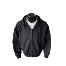 2026春季cleanfit500g重磅潮流双拉链大码卫衣男W5093特P70控128，男装卫衣，电商A001