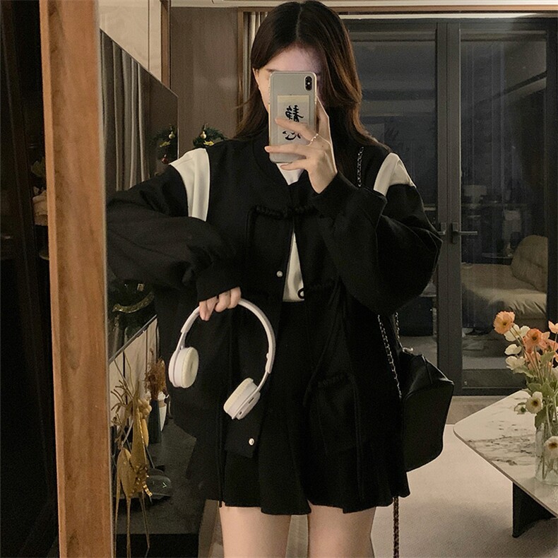 新中式外套春秋2025新款高级感独特超好看夹克水墨棒球服C710-85图片