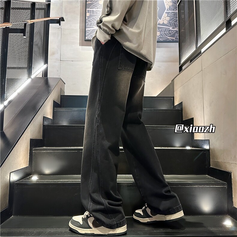 XZ616秋季重磅设计感贴标分割休闲牛仔长裤TY1010特P65控78,男装休闲裤,星座512A（原616）