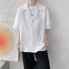 CS6020-P40控68夏季新款麻花提花古巴领短袖衬衫男，男装衬衫，电商A058-1（原电商C417）