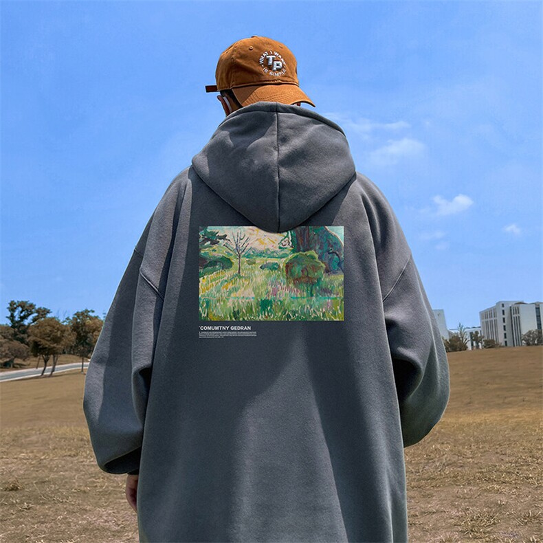 抖音得物供货可提供视频春装重磅美式宽松连帽卫衣DL2398,男装卫衣,电商A486-1