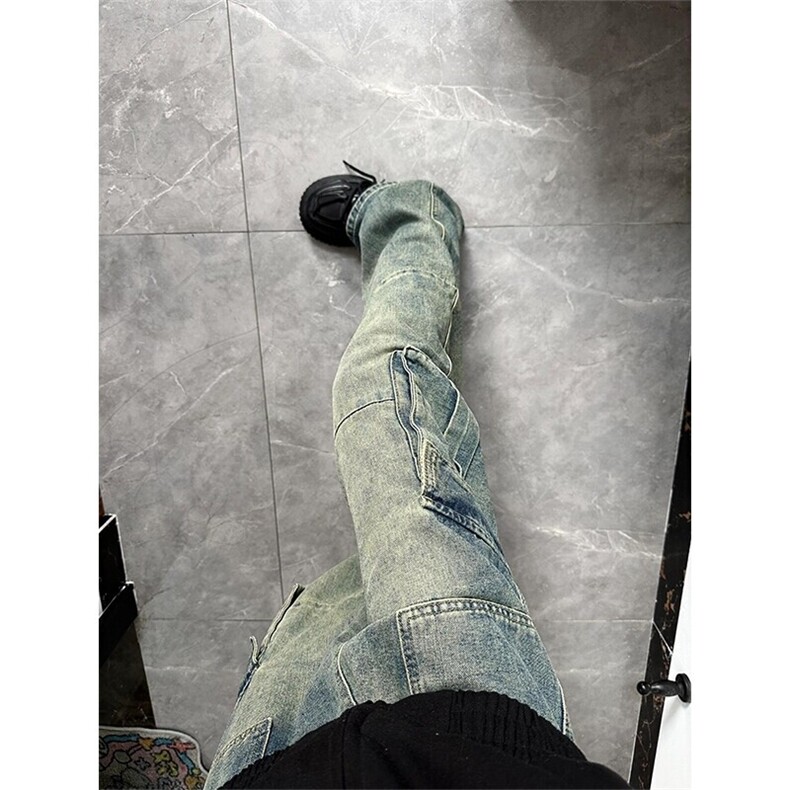 百搭直筒牛仔裤男工装高街长裤子N6027/P53,男装牛仔裤,电商D202