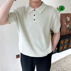夏季男生宽松翻领短袖polo衫网眼透气冰丝针织衫E75032-P52，男装Polo衫，星座1012-1