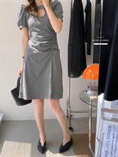 香丽迪2022年夏季新款拼接连衣裙女针织短袖圆领修身高腰，女装连衣裙，香丽迪1