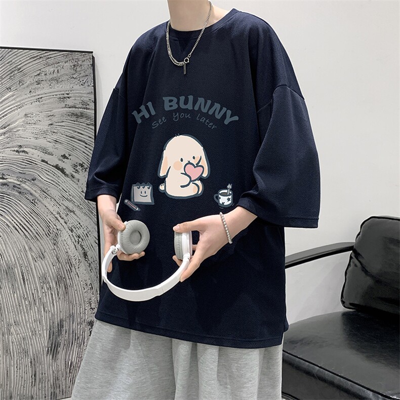春夏季七分袖t恤男大码五分袖男短袖中袖Q11314-P30,男装T恤,电商A040