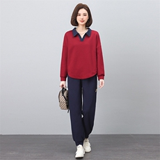 春秋韩版大码遮肉复古洋气两件套女士休闲套装2025新款，女装套装/套裙，涵誉