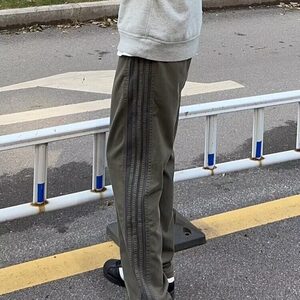 cleanfit条纹显瘦裤子男款春秋季美式高街vibe显高微喇叭直筒裤子图片