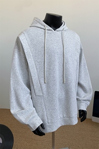 WY5001/P65春装新款高品质不起球连帽个性卫衣男潮流宽松上衣外套图片