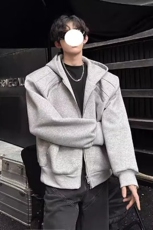美式重磅廓形连帽卫衣男女冬季高街加厚宽松保暖拉链开衫外套，男装棉衣，星座218-8