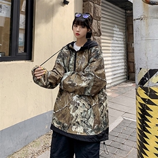 【】A003-HJ5119-P60新款套头接拼时尚夹克女模1，男装夹克，电商A003