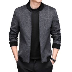 D9901男士2023年秋冬新款长袖外套棒球领休闲中老年夹克P290图片