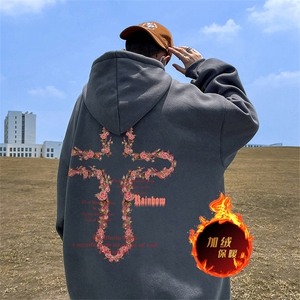 500克重磅秋冬美式加绒加厚卫衣外套 DL291常规特P35绒特P40图片