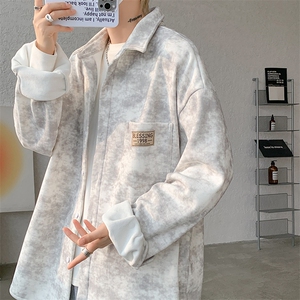 8XL-M秋冬款加绒加厚衬衫男做旧脏脏保暖外套大码衬衣CS29002P65图片