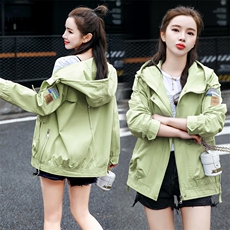 2025女士春秋新款韩版连帽休闲夹克今年流行爆款小个子风衣短外套，女装短外套，涵亦佰惠