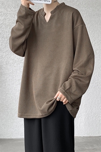 8XL-M长袖打底衫T恤V领针织体恤麦穗条卫衣加肥加大码TX3102特P35图片