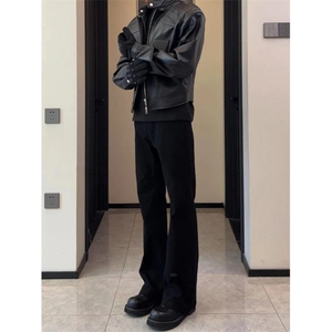 W10811-P35 网图现货 美式高街廓形西裤休闲裤直筒微喇裤子图片