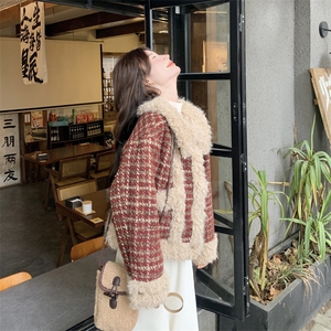 大货 冬季加厚夹棉毛绒拼接外套#2590-P195-K288图片