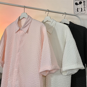 港风纯色短袖衬衫男KD539-P40图片