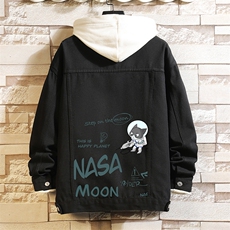 牛仔夹克男大码牛仔外套男茄克NJ77187-P60加绒款-P75NASA，男装夹克，电商A040A