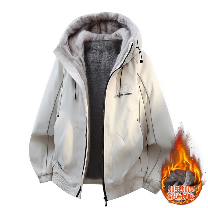 网红座山雕加绒加厚棉衣外套新款情侣连帽夹克A436-2539-P95,男装夹克,电商A436