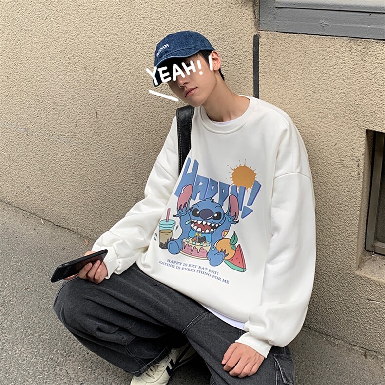 S6077-P35春季圆领卫衣男大码韩版宽松长袖外套男,男装卫衣,电商A040