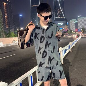 印花套装社会小伙宽松大版短裤短袖两件套 A328-2073图片