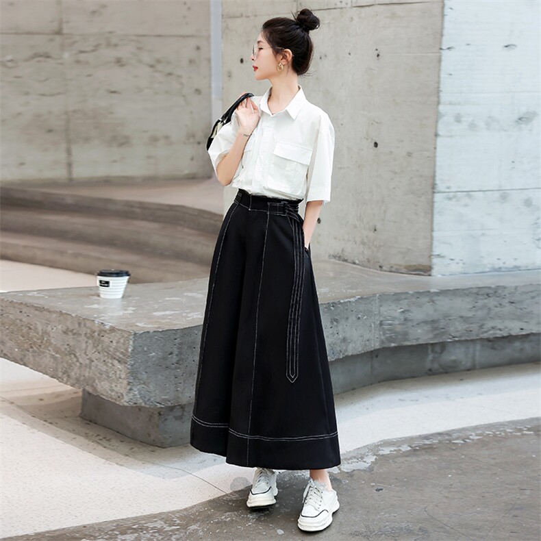 《48H发》简约优雅工装阔腿裤两件套套裙,女装套装/套裙,辰辰家