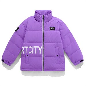 白底平铺 2020冬新款字母复古立领90%羽绒服外套 A436-908-P165图片