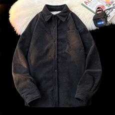 8XL-M加绒灯芯绒衬衫大码复古秋冬加厚上衣外套CS9001/P58加绒68，男装衬衫，电商B238