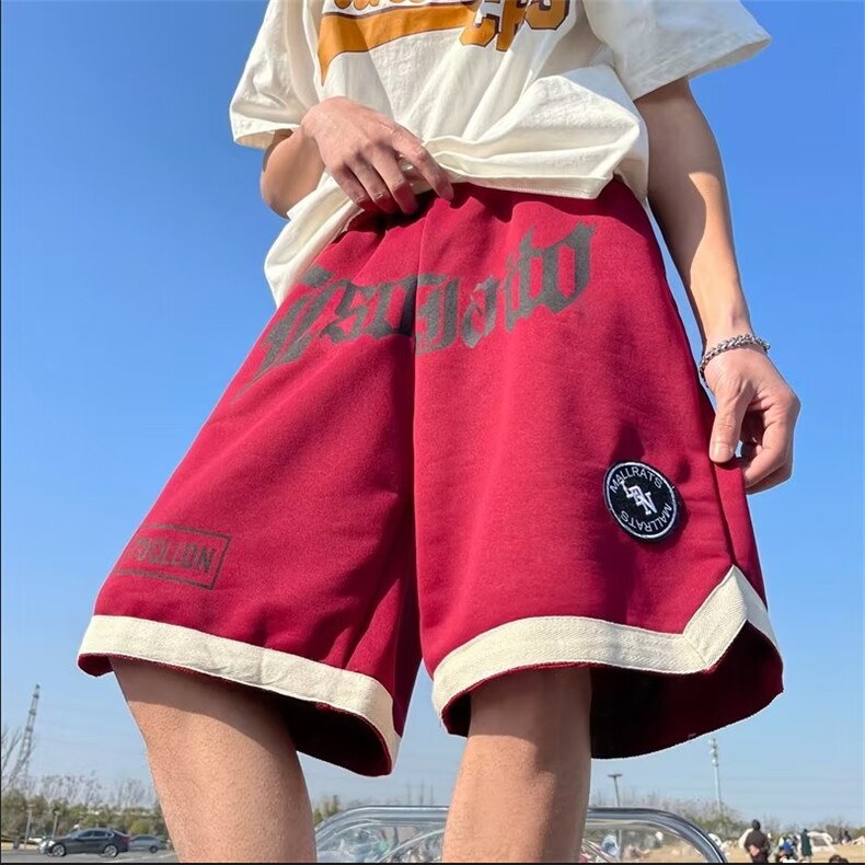 高街五分裤男韩版潮流痞子帅气2023夏季新款ins宽松短裤K3484-P30图片