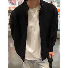 重磅秋冬北极绒双拉链毛衣开衫美式复古休闲慵懒风宽松针织衫外套，男装针织衫/毛衣，电商A486