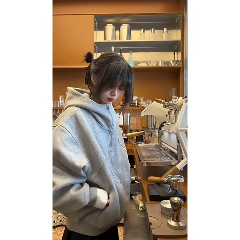 有货美式重磅廓形外套女秋冬新款高级感拼接连帽卫衣LW311-P55,男装卫衣,星座1008