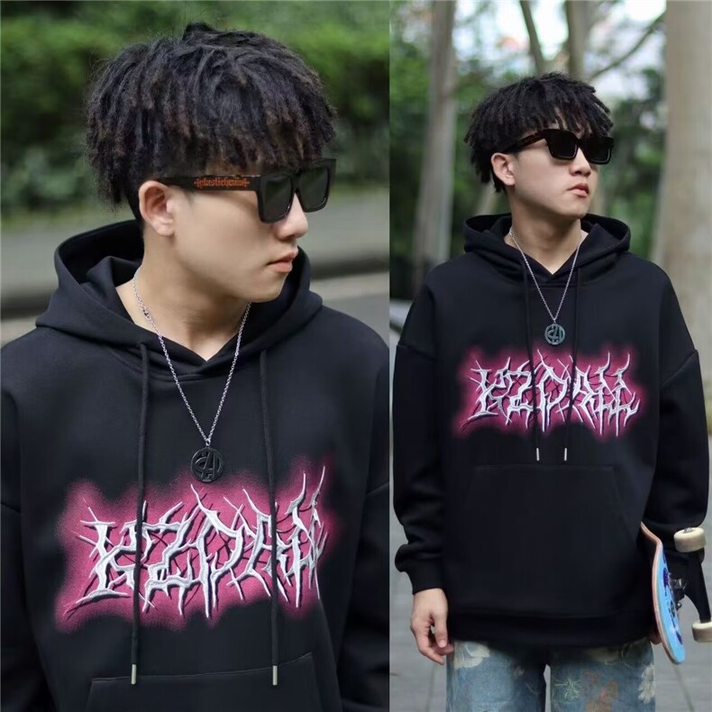 W10351-P48网图现货时尚简约日系流行连帽卫衣原宿气质潮流文艺,男装卫衣,星座1608